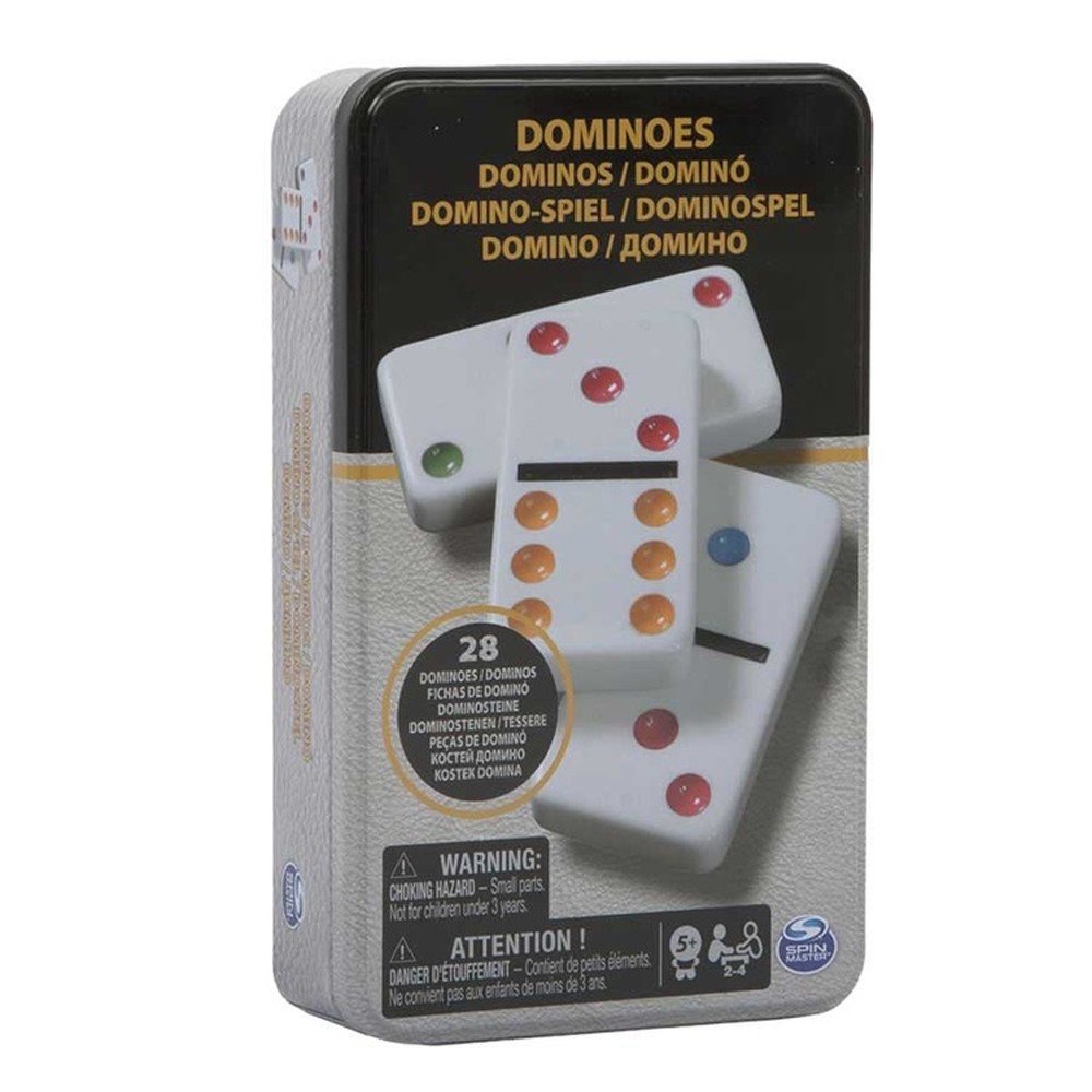 Juego De Mesa Domino Doble 6 Lata 28 Fichas Color