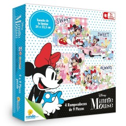 4 Rompecabezas Minnie Mouse Ronda Disney 9 Piezas